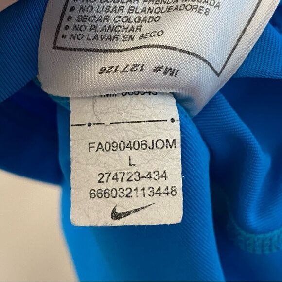 Nike pro v neck aqua blue compression fitted tech athletic performance T-shirt L - Picture 10 of 11